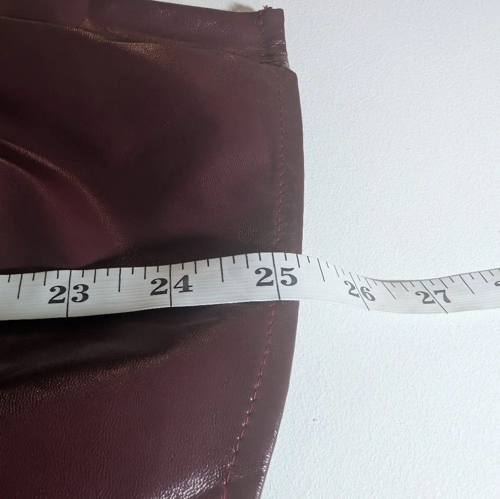 SHEIN Maroon Leather Short Sleeve Top Size 1XL - Picture 8 of 8